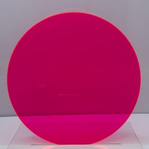 Acrylic Plexiglass Round Disc - 1/8" Thick (3mm) - Fluorescent Red/Pink - 11 1/2" Diameter