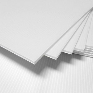 8-Pack Corrugated Coroplast Plastic Sheet - 4mm Thick - White - 24&quot; x 12&quot; - Horizontal