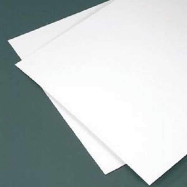 Sibe-R Plastic Supply SM  WHITE STYRENE (Polystyrene)  Plastic Sheet- .020" Thick -Pick Your Size -