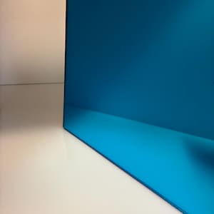 Light Blue MIRROR ACRYLIC Plexiglass Sheet - 1/8" (3mm) Thick - 8" x 12" (Two Pack)