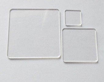 25 Clear Acrylic Square Sheets: 1/8" DIY Plexiglass, Laser Cut