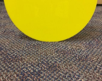 2-Pack Acrylic Plexiglass Plastic Circle Discs - 1/8" Thick - Translucent Yellow - 6" Diameter Round