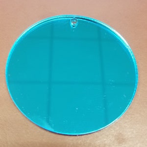 15-Piece Light Blue MIRROR ACRYLIC Discs - 1/8" (3mm) Thick with Holes for Jewelry & Crafts