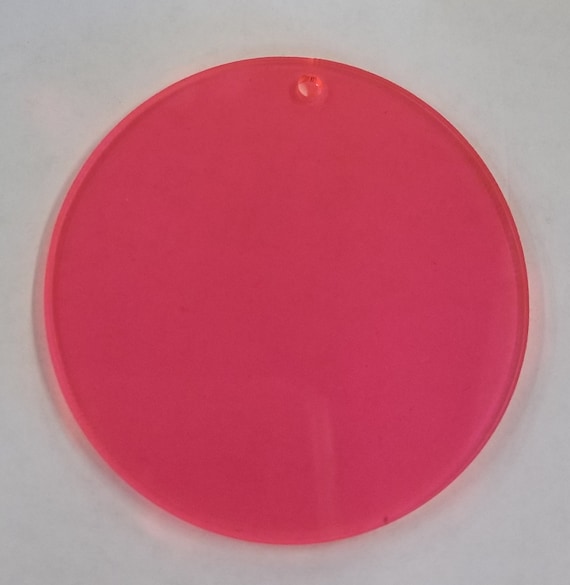 15 Pcs Fluorescent Red 1/8 Acrylic Discs With Hole Neon Round