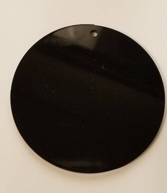 15 Pcs Black 1/8 Acrylic Discs With Hole Opaque, Round, Sheet