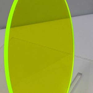 4-Pack Acrylic Plexiglass Plastic Circle Discs - 1/8" Thick - Fluorescent Green - 4" Diameter Round