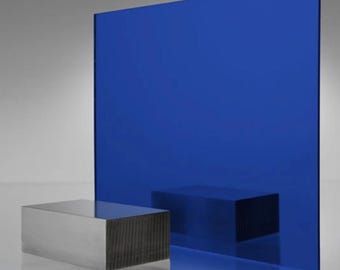 2-Pack Dark Blue Acrylic Mirror Sheet: 6" x 12" Extruded Plexiglass