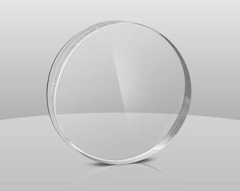 May include: A clear round glass disc, perfect for displaying small items or creating a unique centerpiece.