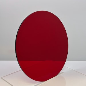Transparent Red Acrylic Plexiglass 1/8" plastic sheet circle DISC 11 1/2" Diameter
