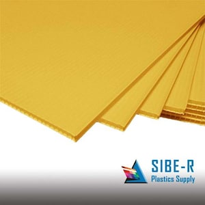 Paquete de 10 hojas de cartón corrugado en blanco para letreros, 4 mm de grosor, color amarillo, 24" x 12" (horizontal)