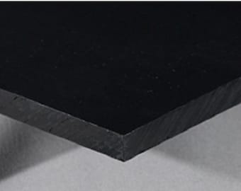HDPE (High Density Polyethylene) Plastic Sheets - 1/8" Thickness - Black - 8" x 12"