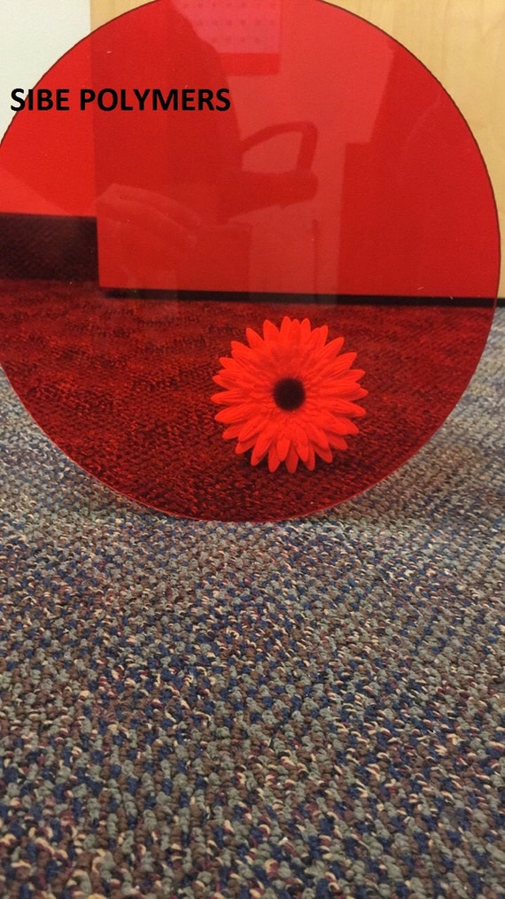 Plexiglas acrylique rouge transparent 1/8 cercle de feuille de