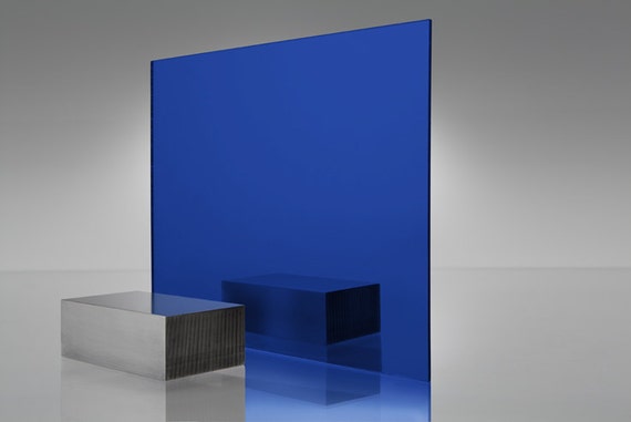 pack of 4 Blue Mirror Acrylic Plexiglass sheet 1//8/" x 3/" x 3/"