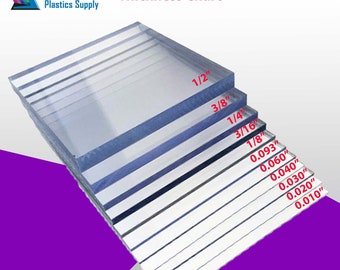 Sibe-r Plastic Supply Polycarbonate Clear Plastic Sheets 0.010