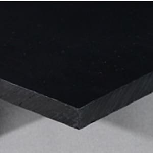 May include: A black sheet of plastic material with a smooth, slightly textured surface.