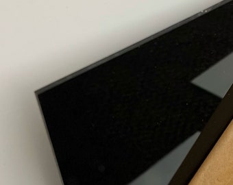 Plaque Éclatante Noire à Double Panneau Acrylique Noir superposé d'un  Acrylique Clair (8 x 10 x 3/4) Gravure laser