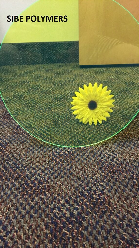 FLUORESCENT GREEN ACRYLIC PLEXIGLASS 1//8/" PLASTIC SHEET CIRCLE DISC 6/" DIAMETER