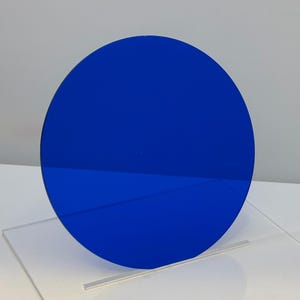 10-Pack Acrylic Plexiglass Plastic Sheet - 1/8" Thick - Transparent Blue - 2" Diameter Circle Disc