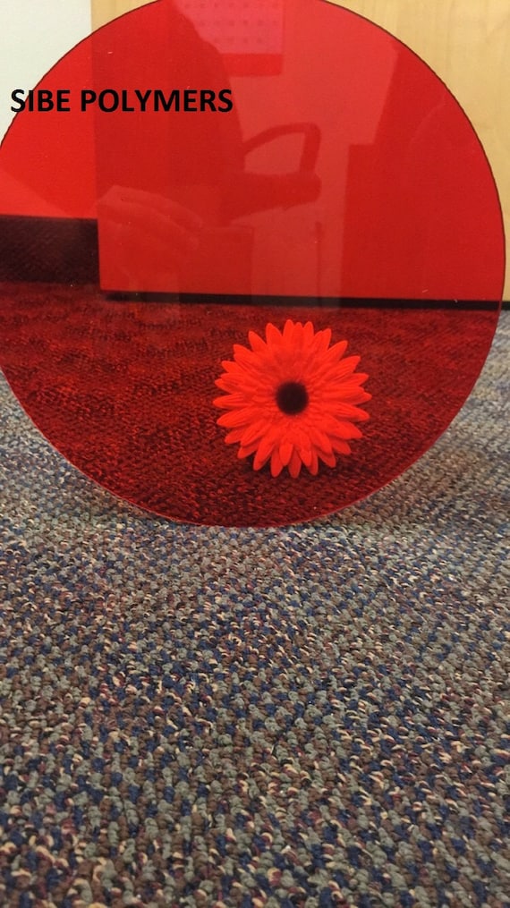 Plexiglas acrylique rouge transparent 1/8 feuille de plastique