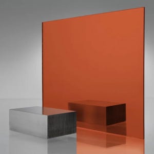 Orange MIRROR ACRYLIC Plexiglass Sheet (#1119) - 1/8&quot; (3mm) Thick - 12&quot; x 24&quot;