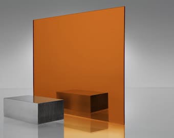 2 Pack Acrylc ORANGE Translucent Plexglass 12x 12 - 1/8 Thck