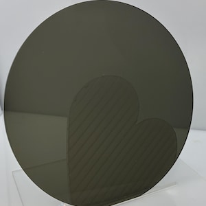 Grey Tinted Acrylic Plexiglass Disc, Diameter 8" - 1/8" Thick