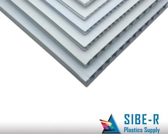 2-Pack Corrugated Coroplast Plastic Sheet - 4mm Thick - White - 24" x 24" - Vertical