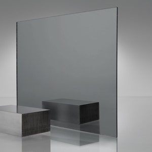 Acrylic Plexiglass Plastic Sheet - 1/8" Thick (3mm) - Gray Mirror #1050 - 12" x 12"