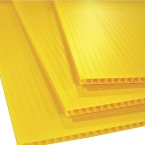 Letreros en blanco de plástico corrugado - 4 mm de espesor - Amarillo - 18" x 24" - Horizontal