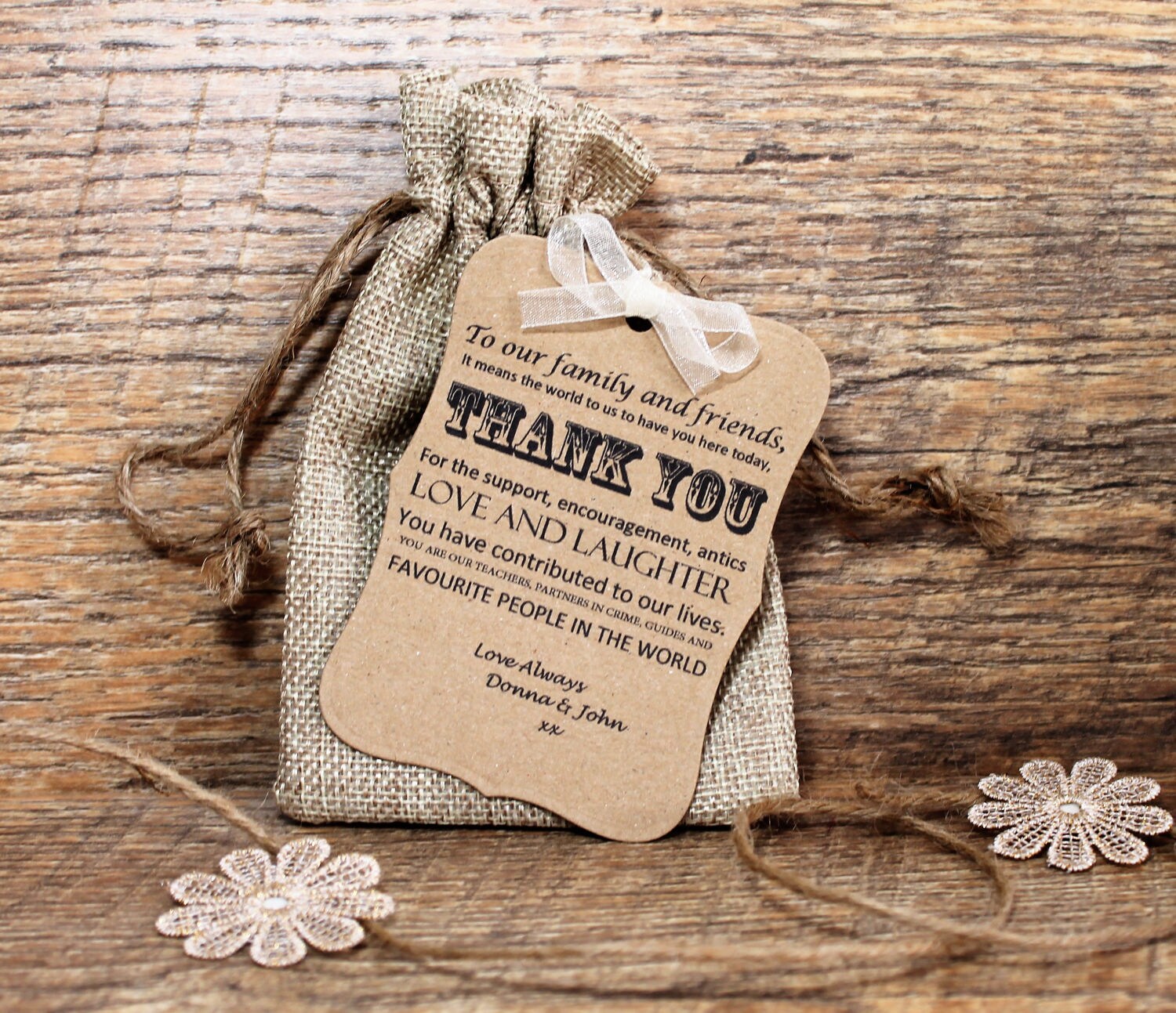 20 x Hessian Favour bag Favour bags burlap bag wedding Etsy