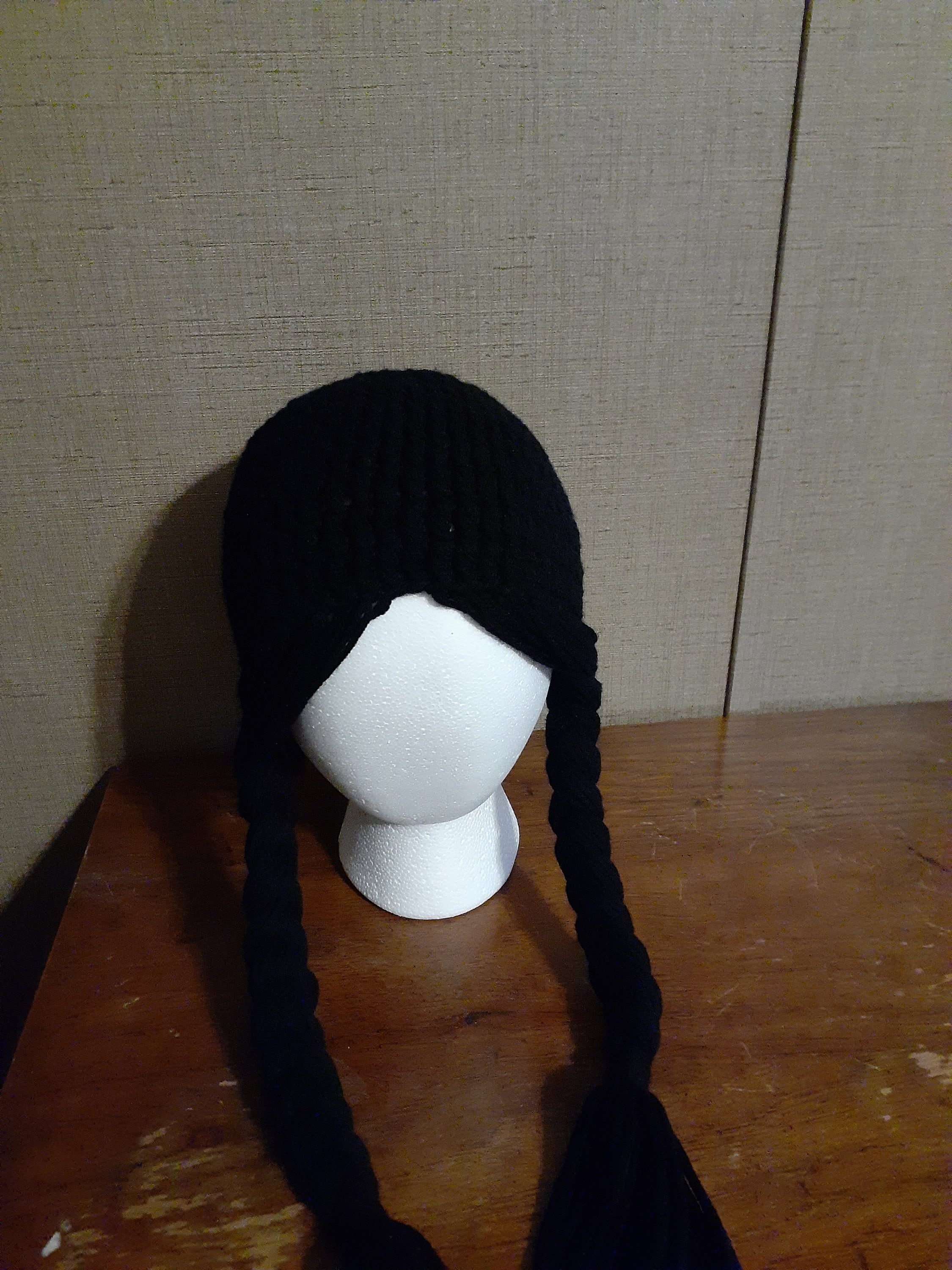 Addams Family Everyday Is Wednesday Black Pom Knit Beanie Cap Hat Adult OSFM Wednesday Addams Family Checkered Beanie, White Black  main image 3
