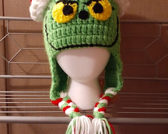 Grinch Inspired Crocheted Hat