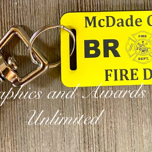 Fire Department Accountability Tags, Custom Laser Engraved Plastic Tag