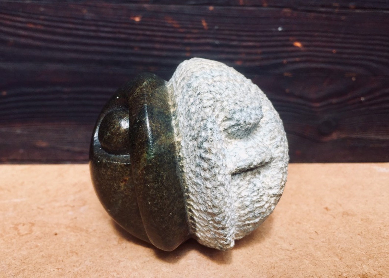 DAY AND NIGHT // Serpentine // Stone Sculpture // Zimbabwe Etsy