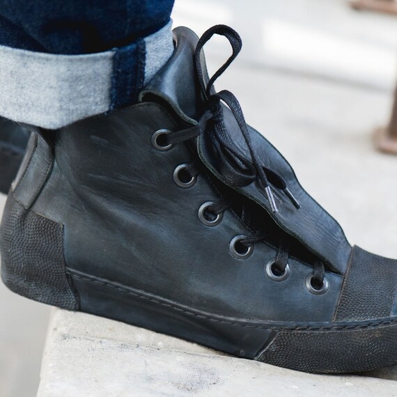 handmade leather sneakers