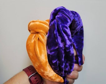 Knotted velvet headband, halloween headband, halloween velvet headband, holiday headband, knotted headband, handmade headband