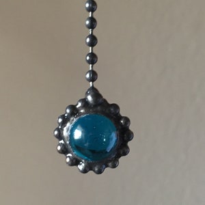 Chain Pull - Small Glass Marble -  Pull Chain - Suncatcher - Fan Pull - Handcrafted - Stained Glass - Mother’s Day