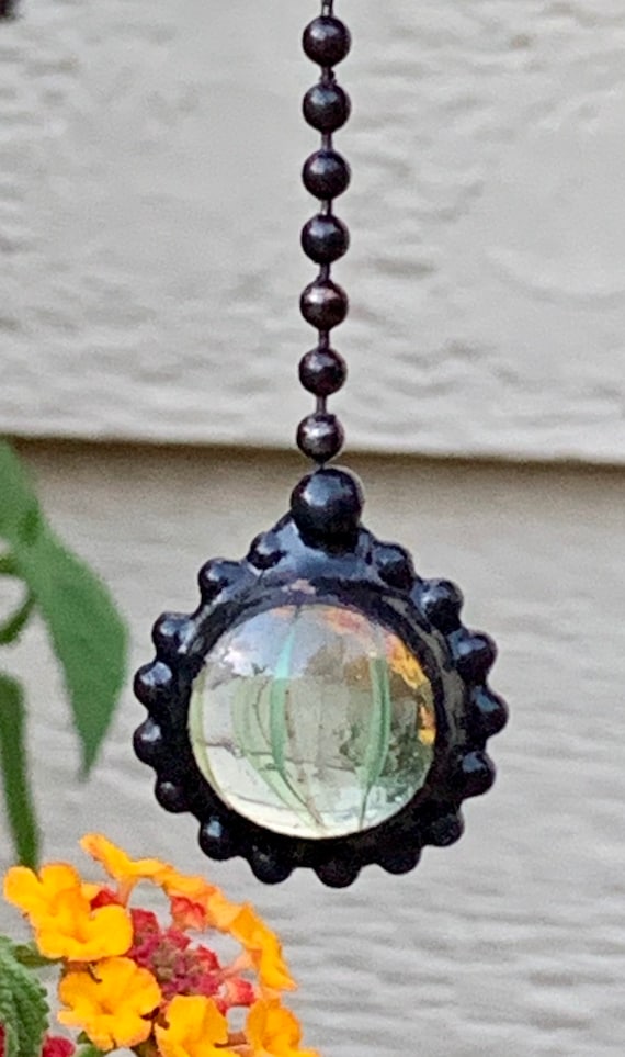 Chain Pull Ceiling Fan Pull Lamp Pull Glass Jewel Stained Glass Sun Catcher Hand Crafted