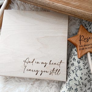 NEL MIO CUORE Scatola dei ricordi per ecografia perdita bambino, scatola test gravidanza, ricordo aborto spontaneo, scatola ricordo personalizzata Angel baby