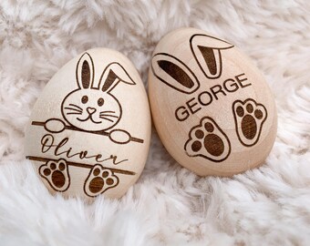 EASTER EGG, wooden Personalised Easter egg, Easter egg Hunt, Easter decor, Custom Wood Egg, Easter Basket, Baby First Easter, table decor