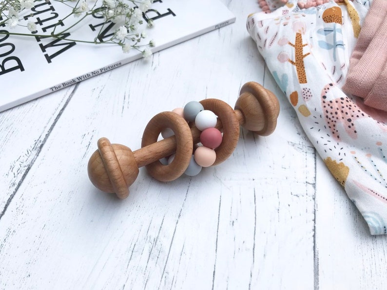wooden silicone teether