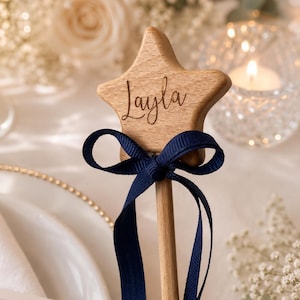 Baguette magique de fée en bois classique | Baguette fille d'honneur | Baguette magique avec nom personnalisé | Baguette de mariage | Baguette princesse | Cadeau grande soeur | Fête sur le thème des fées image 3