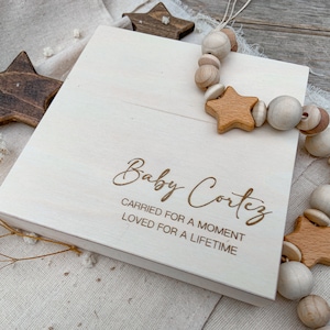 LLEVADO por un momento, amado para toda la vida, caja de recuerdos de ecografía de pérdida de bebé, caja de prueba de embarazo, aborto espontáneo, regalo de recuerdo de pérdida de bebé
