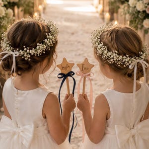 Baguette magique de fée en bois classique | Baguette fille d'honneur | Baguette magique avec nom personnalisé | Baguette de mariage | Baguette princesse | Cadeau grande soeur | Fête sur le thème des fées image 6