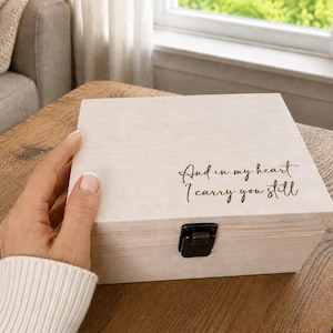 And In My Heart | From Grief to Healing | Miscarriage Keepsake Box | Angel Baby Memory Box | Baby Loss Pregnancy Test Ultrasound Memory Box image 1