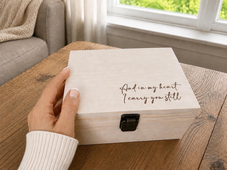 And In My Heart | From Grief to Healing | Miscarriage Keepsake Box | Angel Baby Memory Box | Baby Loss Pregnancy Test Ultrasound Memory Box image 1