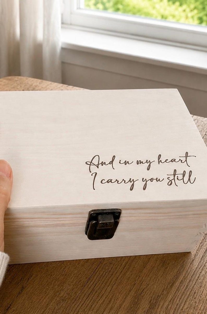 And In My Heart | From Grief to Healing | Miscarriage Keepsake Box | Angel Baby Memory Box | Baby Loss Pregnancy Test Ultrasound Memory Box image 2