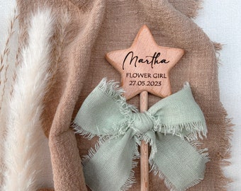 RUSTIC Wooden Wand, Flower Girls, Fairy Godmother, Big Sister, Fairy Magic Wand, Graduation, Party bag, Keepsake gift