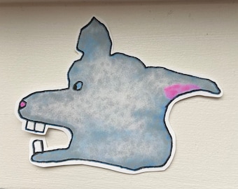 Pegatina de conejo / Pegatina animal / pegatina del ordenador portátil / pegatina del diario / pegatina de la botella de agua / IMPERMEABLE / @paintingonclouds