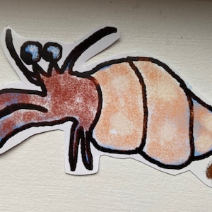 Hermit crab sticker | Animal sticker | Laptop sticker | Journal sticker | Water bottle sticker | WATERPROOF | @paintingonclouds